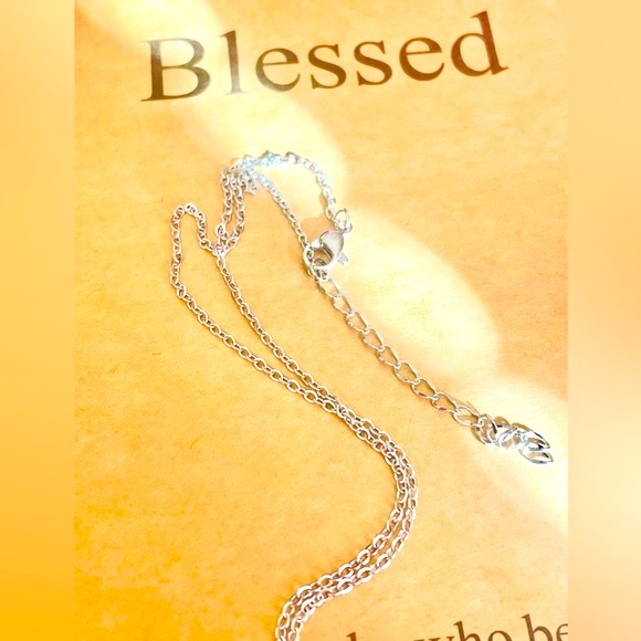 Blessed Cross Silver Necklace, NWT. - Picture 5 of 6